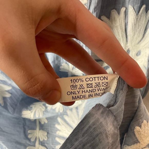 Dolma Elana Embroidered Dress in Sky Blue - Picture 6 of 6